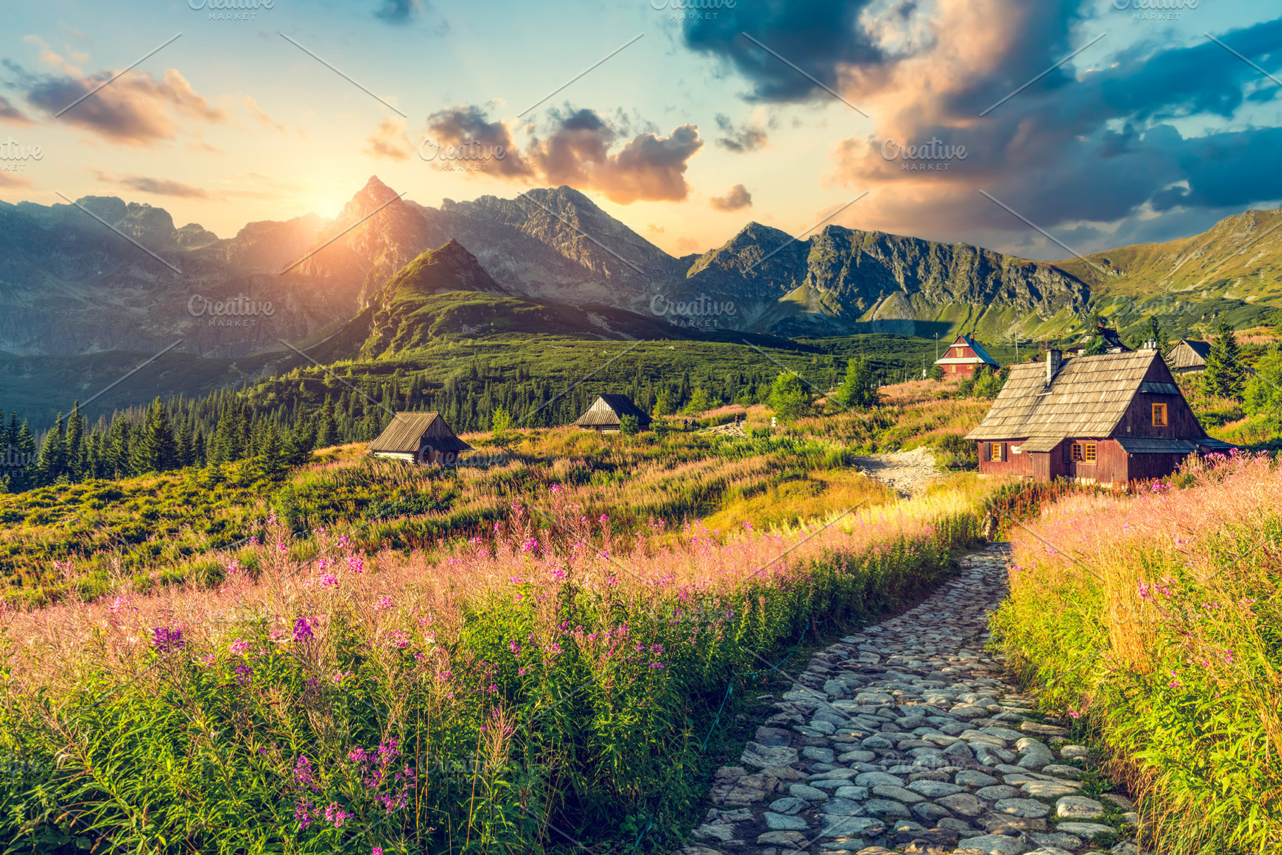 Tatra mountains in Poland at sunset., a Nature Photo by Photocreo Michal Bednarek