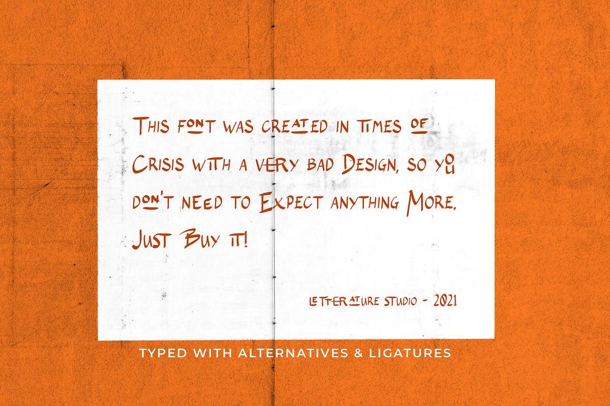 The Wolfflin // Handwritten Font, a Script Font by Letterature Std. (Photo 8 of 11)