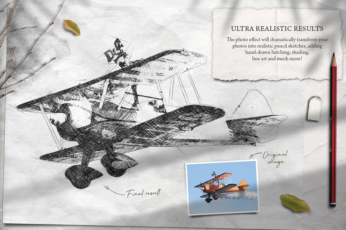 Pencil Sketch PS Action, an Action Add-On by IndWorks Design (Photo 2 of 10)