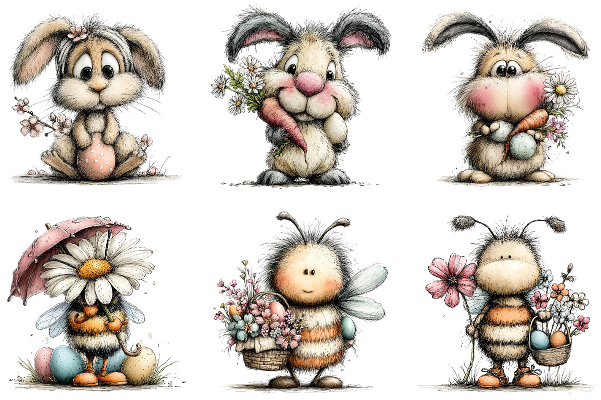 Quirky Easter Bee Clipart, an Illustration by Sublimation Artist (Photo 5 of 7)