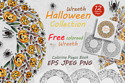 Halloween wreath,pumpkins and spider, a Brushes & More by dnapslvsk (Thumbnail 1 of 6)