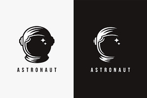 Black And White Astronaut Logo Icon