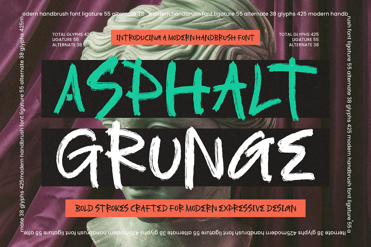 Asphalt Grunge Modern Handbrush Font, a Script Font by stylishtype.co (Photo 1 of 20)
