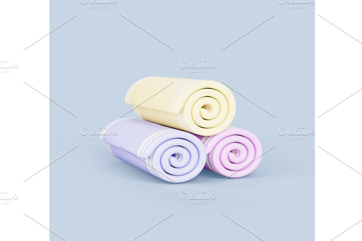 Fabric kitchen towel rolls lying in, an Object Illustration by Marozhkastudio