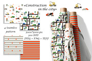 Kids Construction Seamless Patterns, a Pattern Graphic by Oksana Dovhopol Art (Thumbnail 1 of 15)