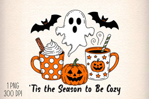 Fall Autumn Halloween Coffee PNG, an Illustration by Daily.Designs