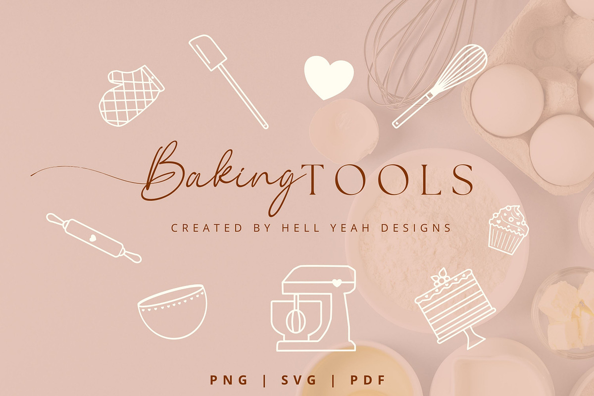 Baking Tools Clipart Bundle, an Object Graphic by Hell Yeah Designs (Photo 9 of 9)