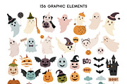 Cute Halloween clipart & patterns, a Seasonal Illustration by JulzaArt (Thumbnail 2 of 13)