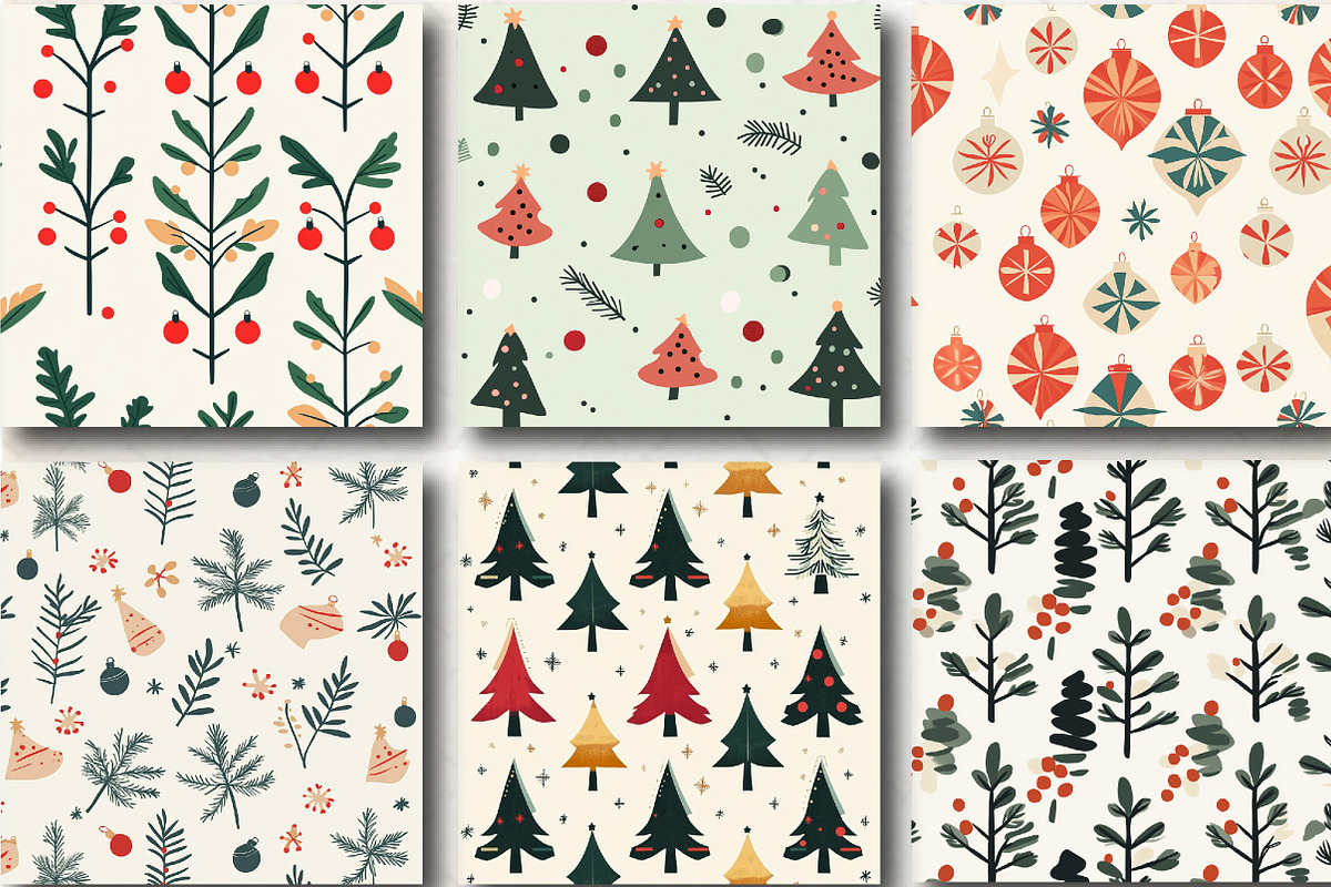 Minimalist Retro Christmas Patterns, a Pattern Graphic by DreamCafeArt (Photo 4 of 6)