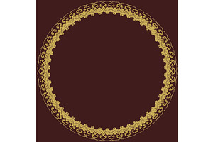 Floral Modern Vector Round Frame, a Texture Graphic by FineArtStudio