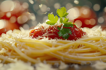 Close-up of cooked spaghetti with to, a Photo by LOGOCREATIVE