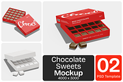 Box of Chocolate Sweets Mockup, a Packaging Mockup by Permadi Creative (Thumbnail 1 of 3)