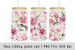 16 Oz Libbey Glass Can Flowers