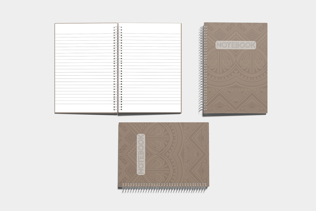 A5 Spiral Notebook Mockup, a Print Template by rahmatmoscae (Photo 6 of 8)