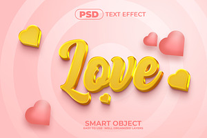 Love 3d Editable Text Effect Style