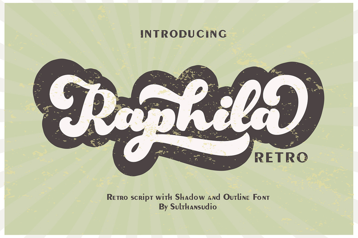 Raphila retro, a Script Font by Sulthan Studio (Photo 1 of 7)