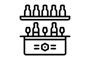 Bar drink blak icon, an Outline Icon by Creative priyanka
