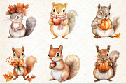 Fall Squirrels Garden Clipart, an Illustration by Rose Art (Thumbnail 2 of 4)