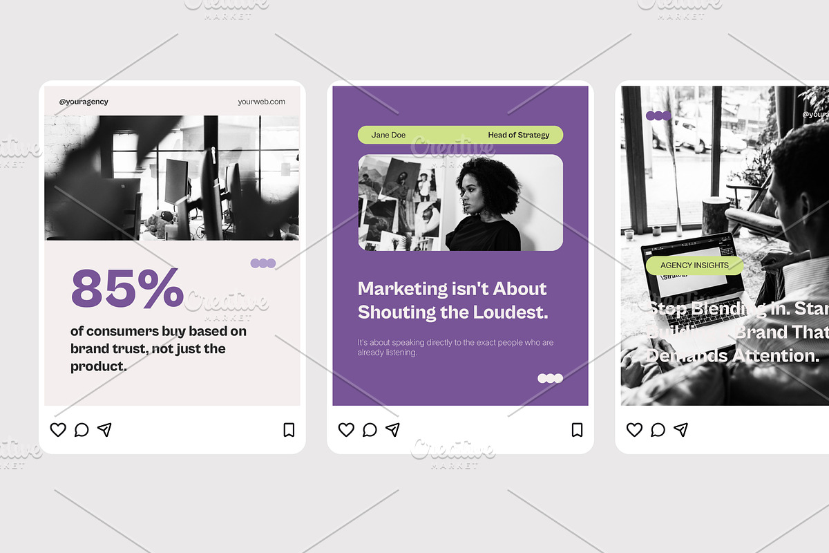 Purple Creative Instagram Post, a Social Media Template by Izdihaar_Studio (Photo 3 of 4)