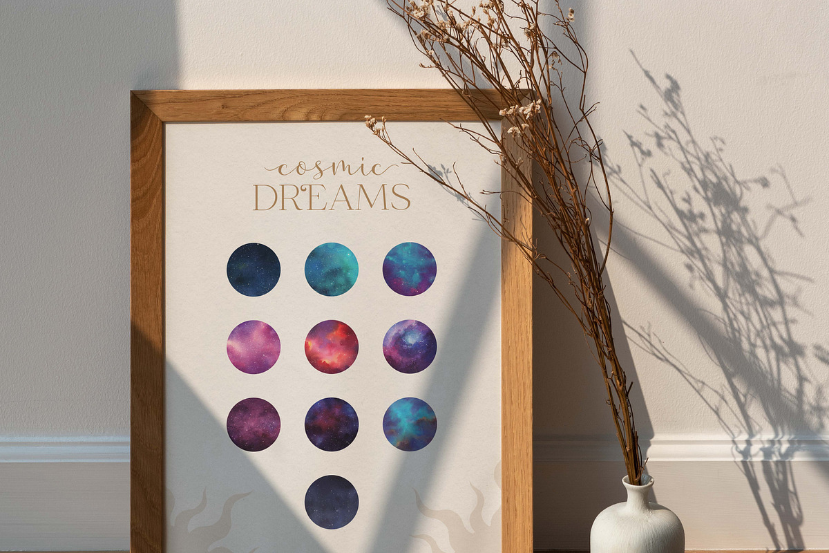 Cosmic Dreams Watercolor Galaxy Set, a Background Graphic by Nebula Finch (Photo 5 of 5)