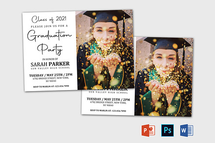 Graduation Announcement Template, a Card Template by Designscozy