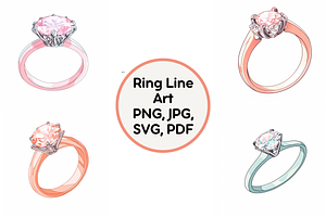 Ring Line Art