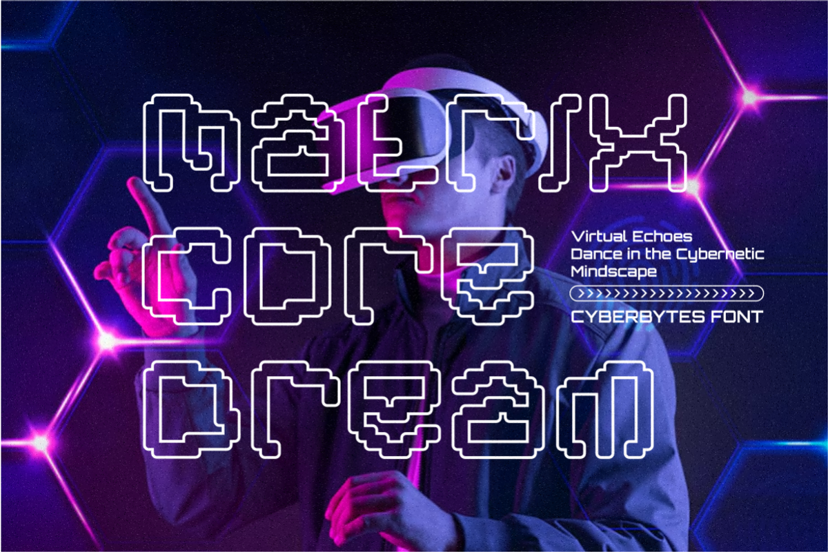 Cyber Bytes Futuristic Pixel Font, a Font by PutraCetol Studio (Photo 4 of 5)