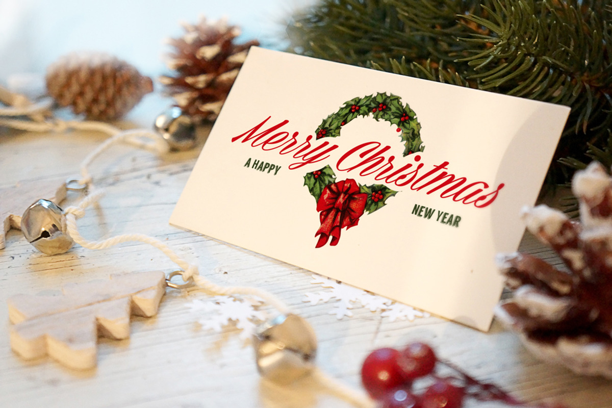 Christmas New Year Card Mockup, a Print Template by Amris (Photo 3 of 5)