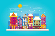 Dutch & Belgian-like houses set, an Illustration by Grafvish (Thumbnail 5 of 7)