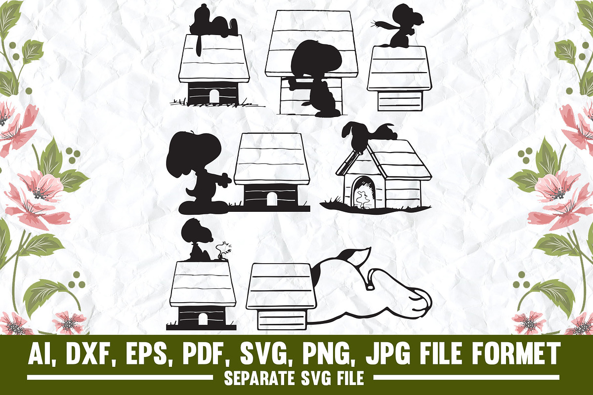 Snoopy Doghouse,doghouse,snoopy svg, an Object Graphic by VectorArtPrintableDesign