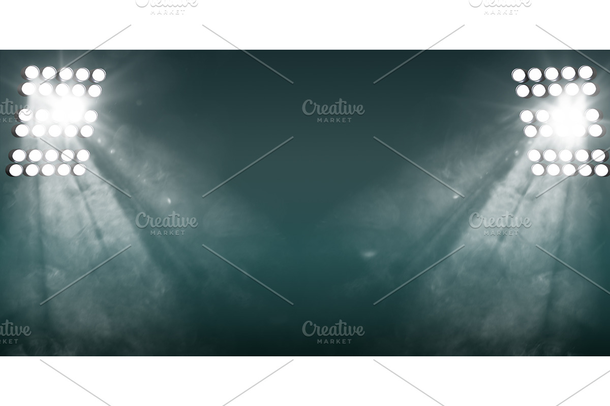 Football stadium field illuminated, a Sport Illustration by Marozhkastudio