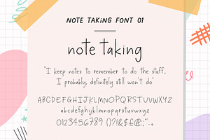 Note Taking Font Bundle 8 Fonts