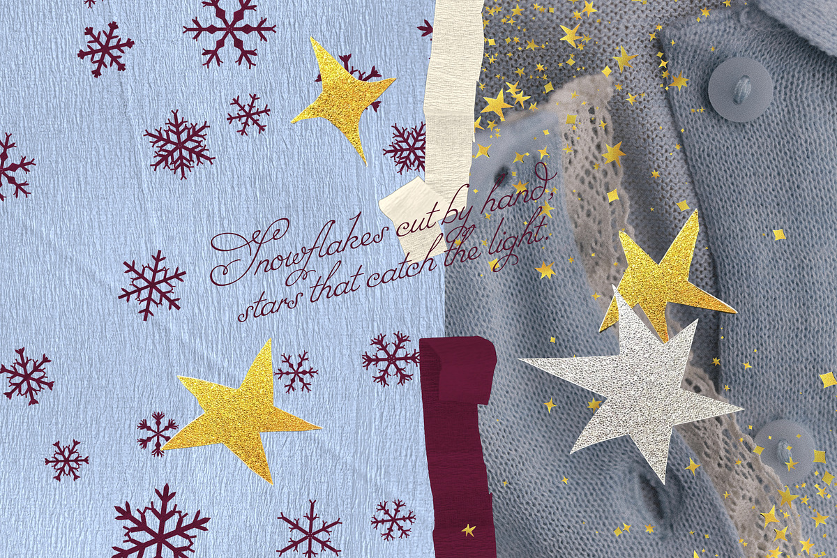 Crepe Snowflakes and Glitter Stars, an Object Graphic by Anzhelika (Photo 7 of 12)