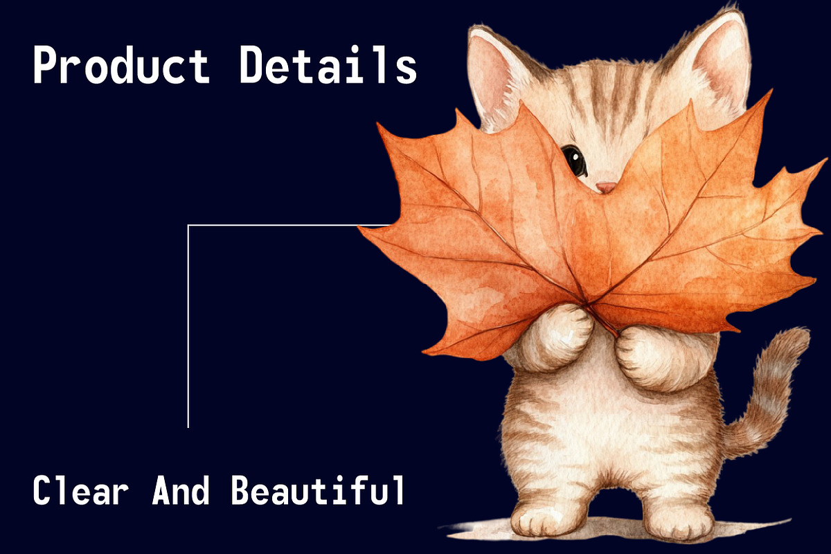 Cute Autumn Cat Sublimation Clipart, an Illustration by CitraGraphics (Photo 5 of 6)