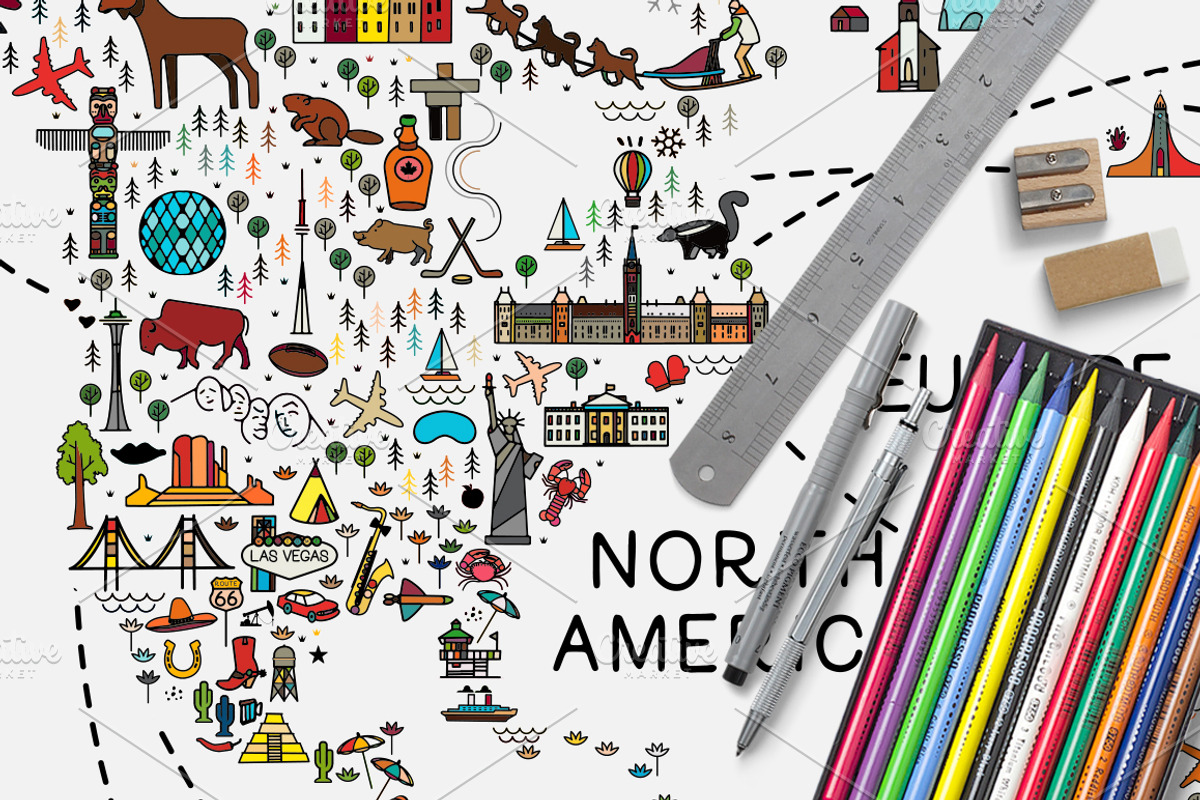 World Travel Map, an Illustration by Moloko88 (Photo 6 of 11)