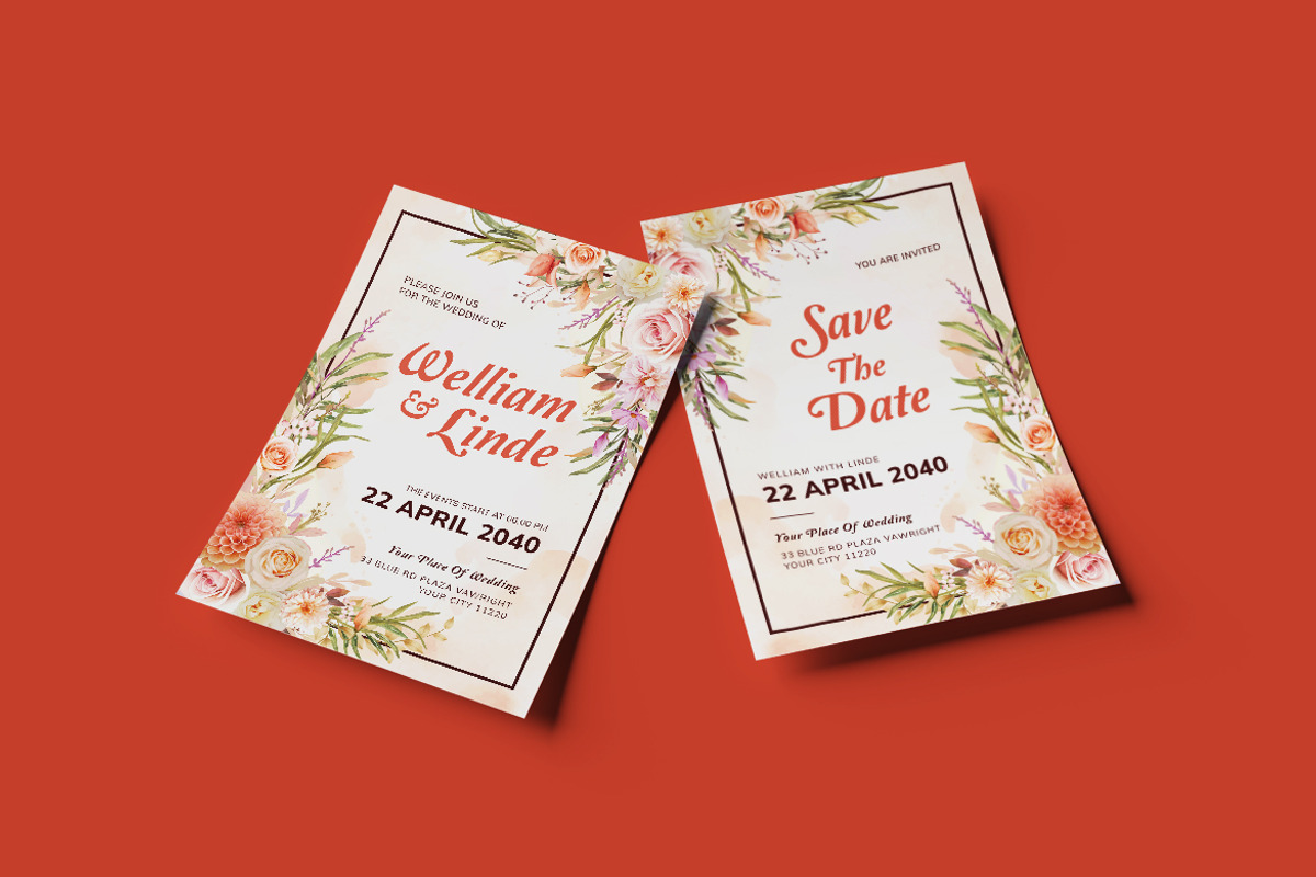 Marijose Wedding Invitation Template, an Invitation Template by iDoodle Studio (Photo 3 of 4)