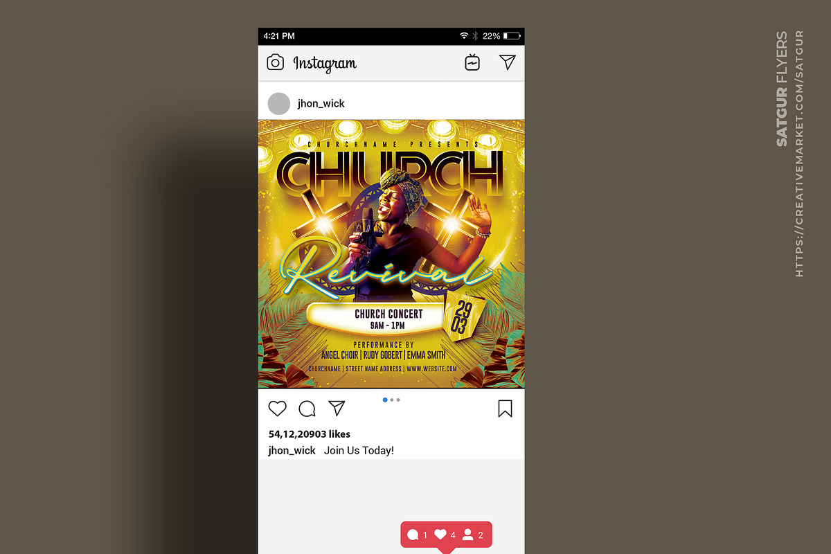 Church Concert Flyer Template, a Flyer Template by Satgur Graphic Design (Photo 3 of 4)