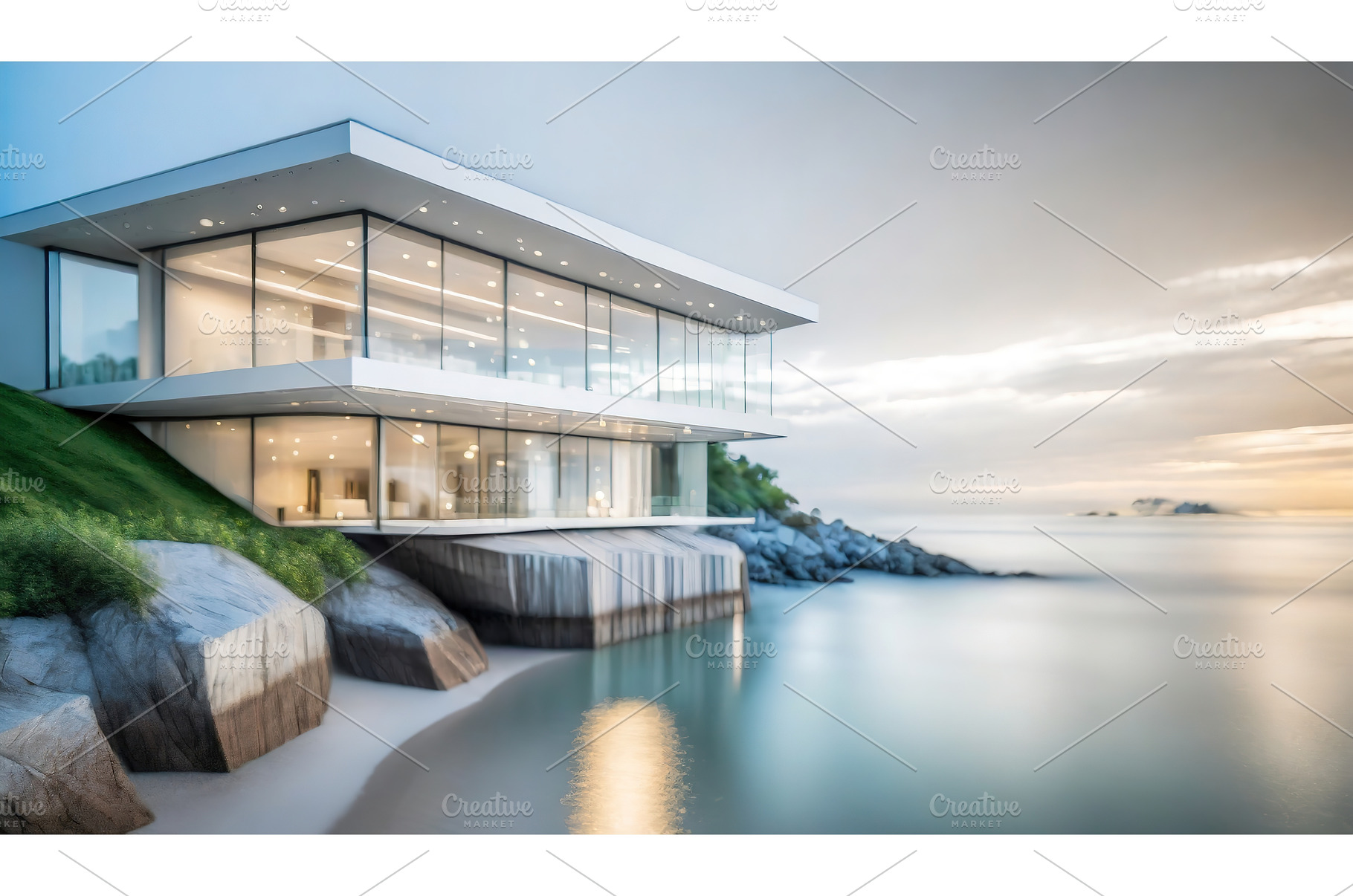 A modern, minimalist glass house, an Architecture Photo by Igor Tichonow