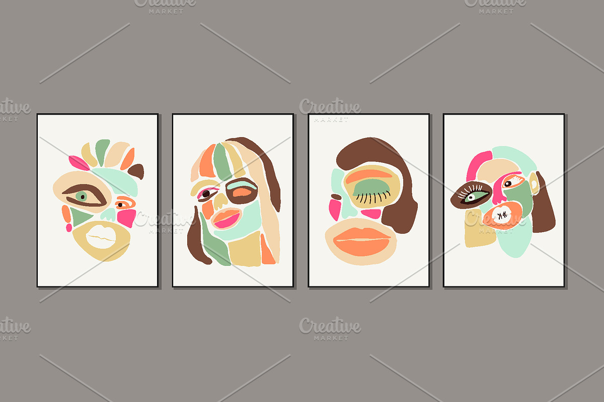 Abstract Face Printable Wall Art, a Background Graphic by C Design Studio (Photo 12 of 16)