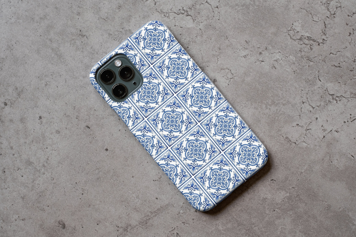 Blue White Azulejo Seamless Patterns, a Pattern Graphic by VectorPanther (Photo 5 of 10)