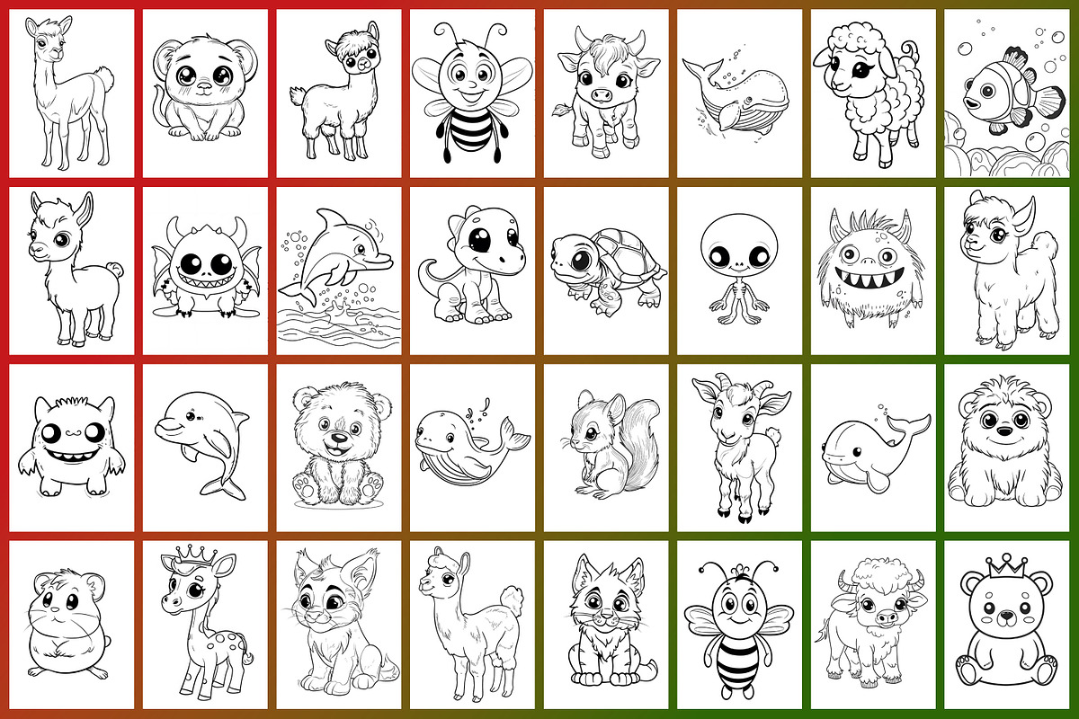 Cute Animals Coloring Page, a Graphic by Forhadx5 (Photo 8 of 12)