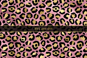 Pink & Gold Leopard Digital Paper