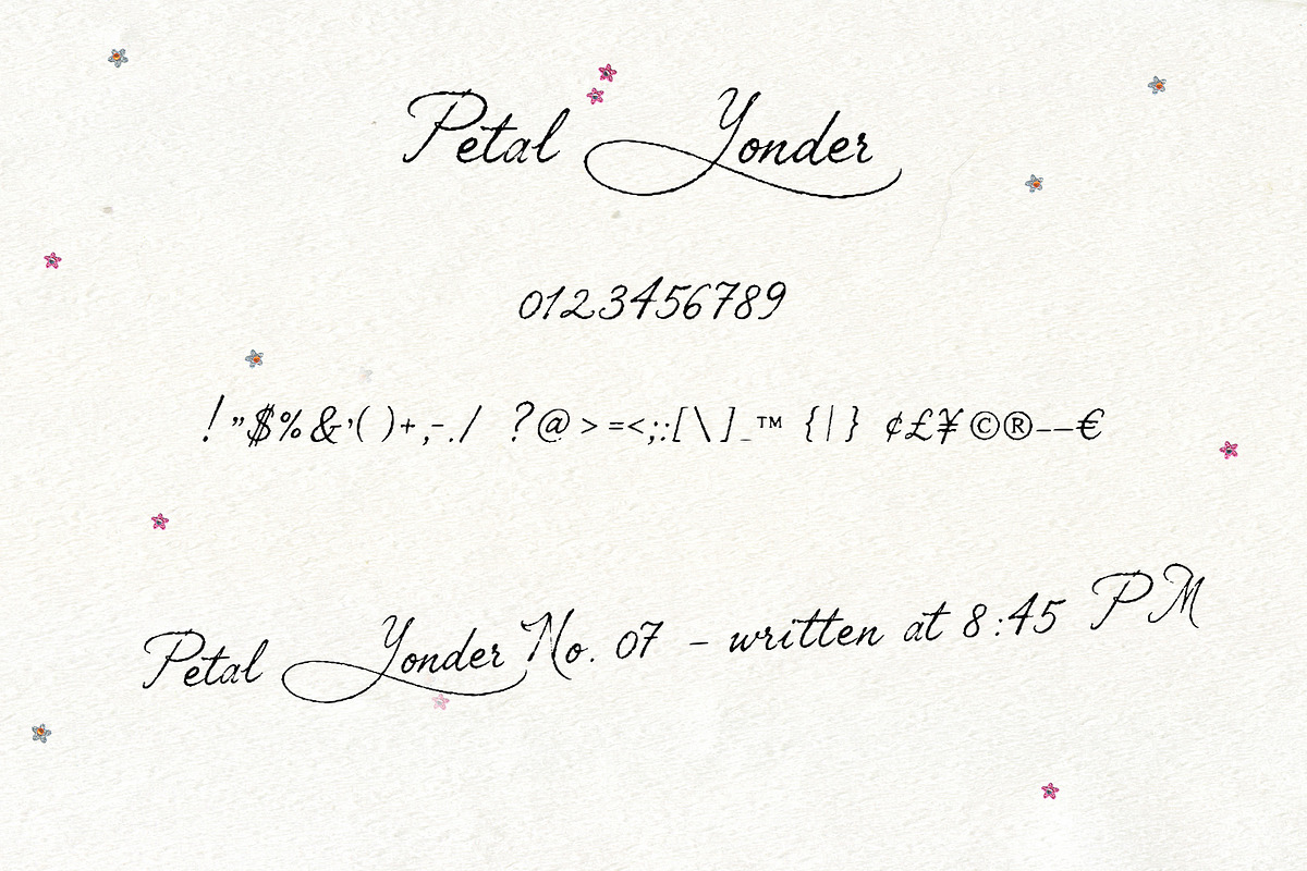 Petal Yonder: Airy Script Font, a Script Font by Mneme (Photo 8 of 9)