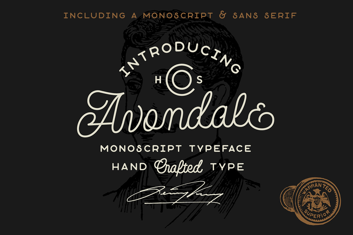 Avondale - Monoline Font DUO preview 8