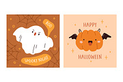 Cute Happy Halloween cards, kids set, a Seasonal Illustration by Good Studio (Thumbnail 5 of 9)