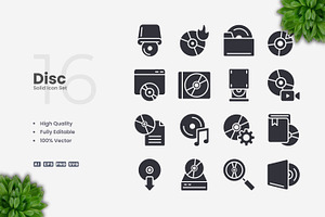 Disc Solid Icons