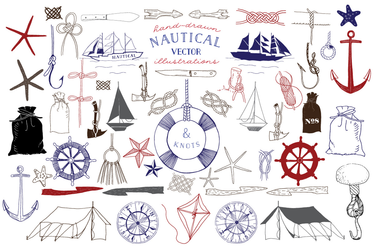 Nautical & Knot Vector Illustrations, an Illustration by becky nimoy (Photo 1 of 2)