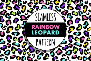Seamless rainbow leopard pattern
