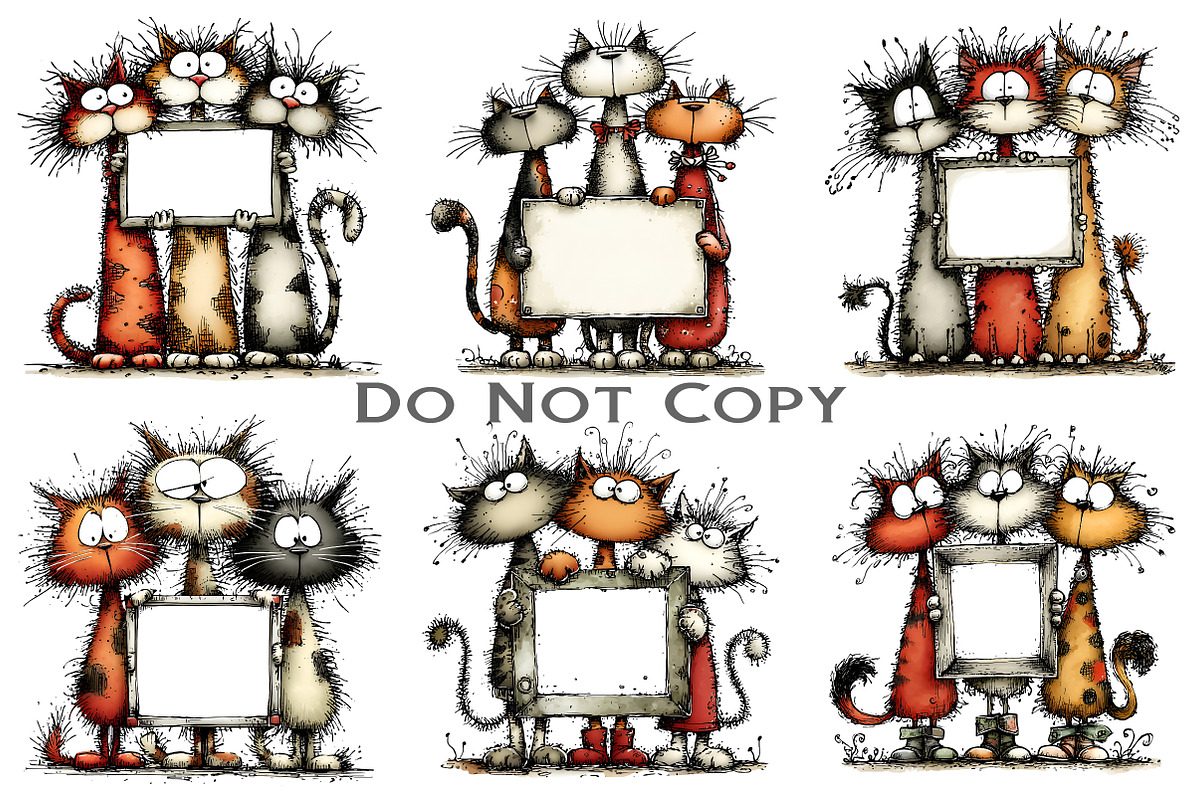 Christmas Whimsical Cats Clipart, an Illustration by Craft Nest (Photo 10 of 10)