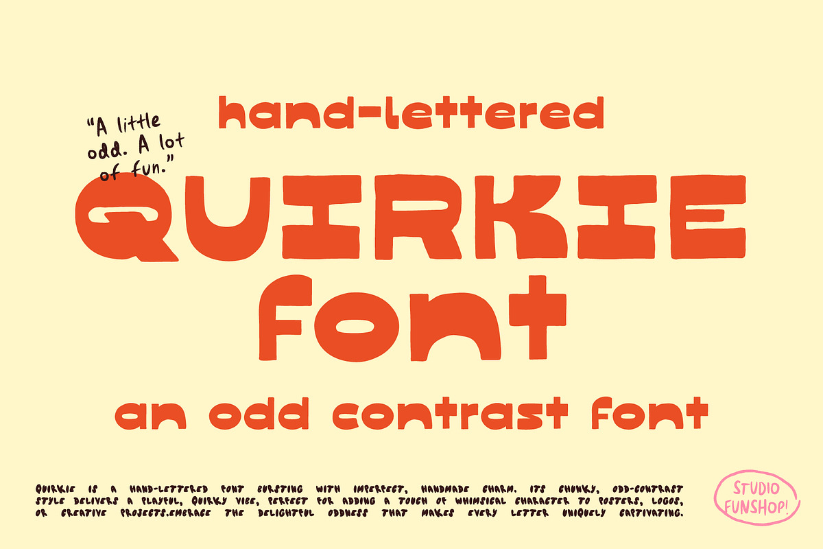 Quirkie - Odd Contrast Font, a Font by Studio Funshop by Kelli (Photo 1 of 11)